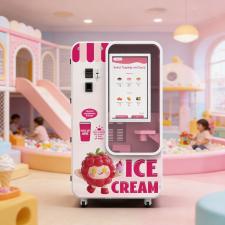 Automatico venditore automatico di gelato per uso commerciale con 15 secondi di servizio veloce, funzionamento 24 / 7 e sistema di gestione remota intelligente